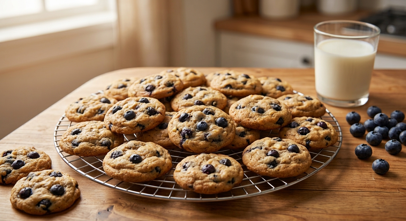Soft Banana Blueberry Cookies